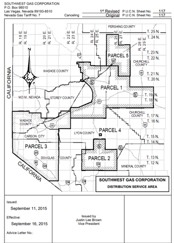 Map of SW Gas service area in Washoe County